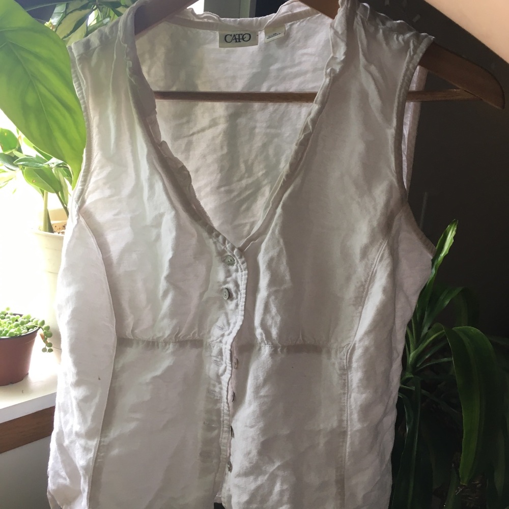 White linen/ milk maid top- SOLD
